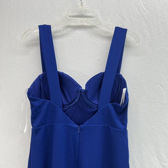 NWT Lulu’s Royal Blue Bustier Maxi Dress LARGE Backless Gown Stretch - Picture 9 of 15